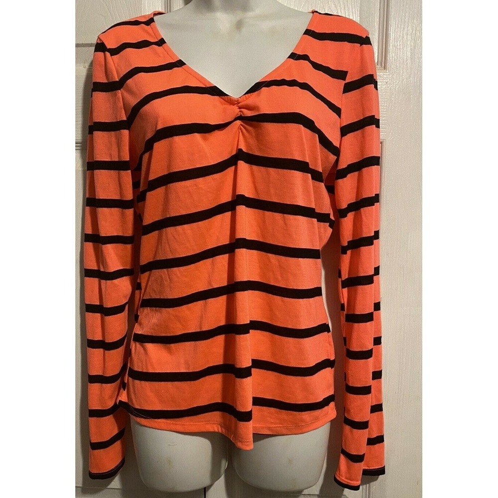 Neon Olsenboye new size L tee shirt top long sleeve striped